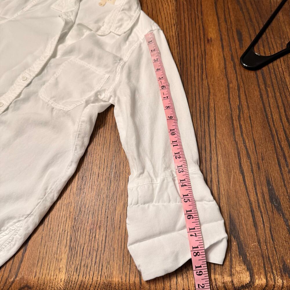 Cloth & Stone White Button Down Shirt Small Lightweight Roll Tab Long Sleeve - Picture 8 of 8